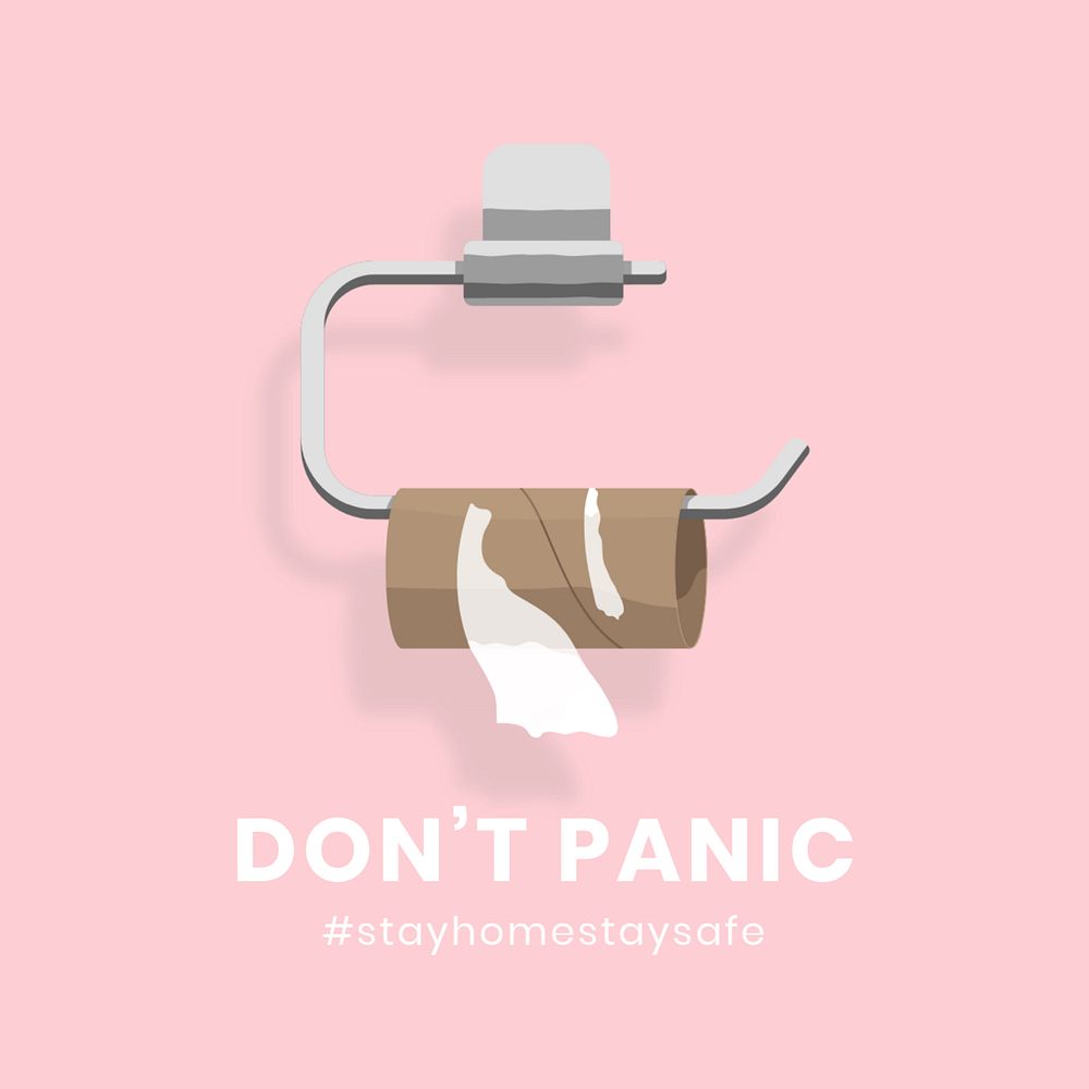 Don't panic Instagram post template, editable design