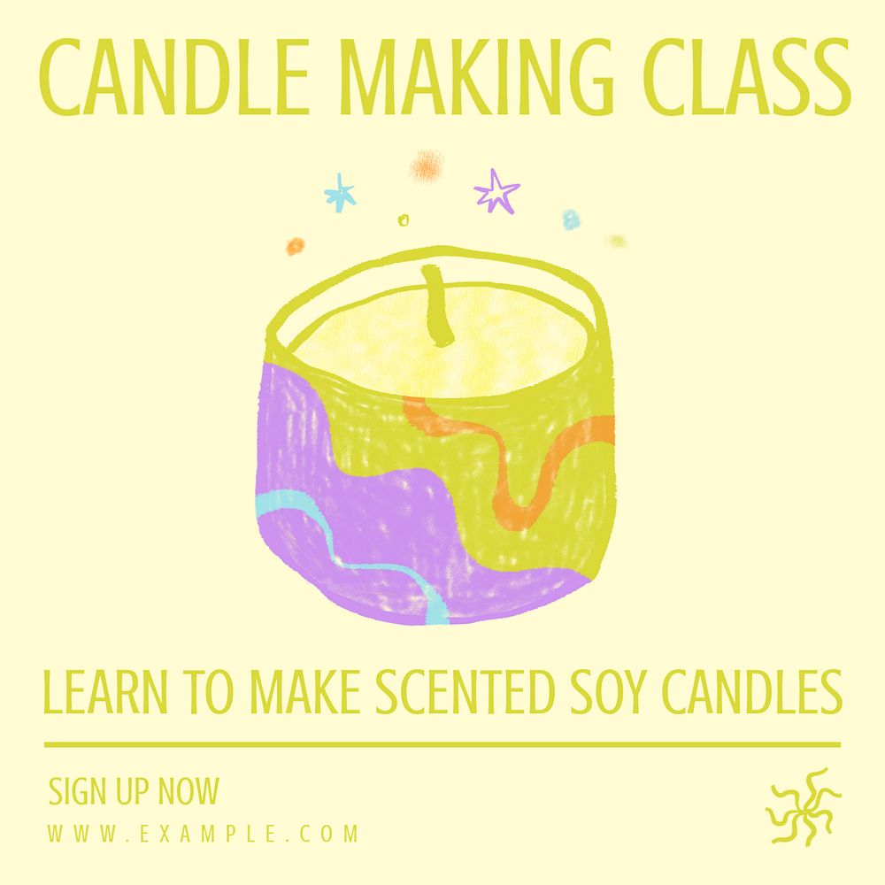 Candle making Instagram post template, editable design