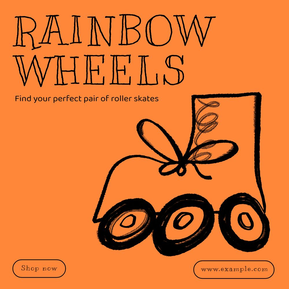 Rainbow wheels Instagram post template, editable design