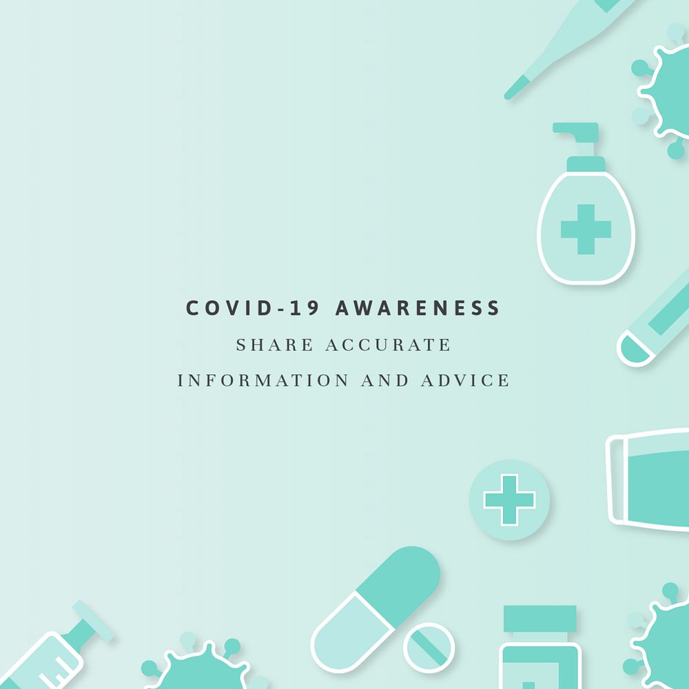 Covid-19 awareness Instagram post template, editable design