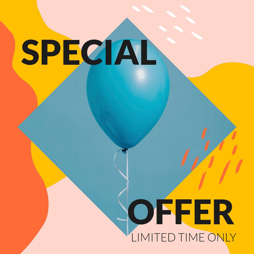 Special offer Facebook ad template, editable design