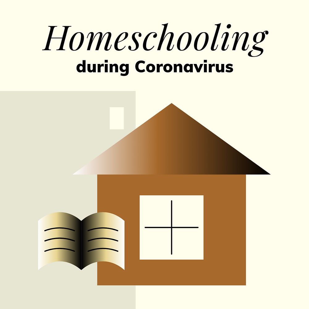 Homschooling Instagram post template, editable design