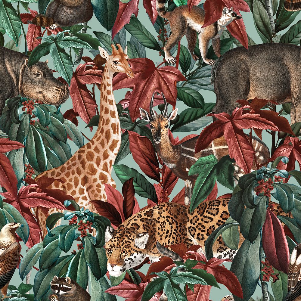 Wild jungle pattern background, editable design