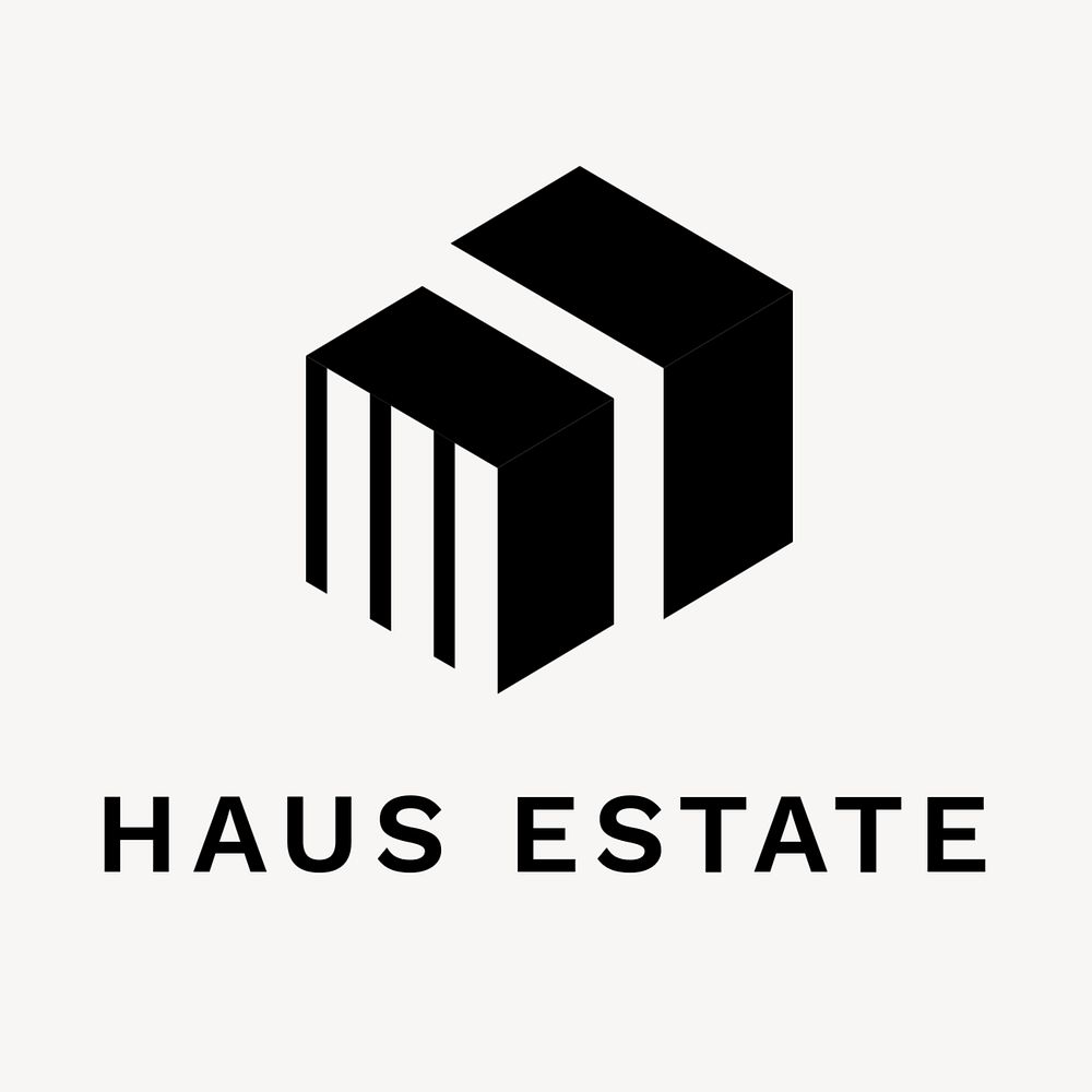 Real estate business logo template, editable design