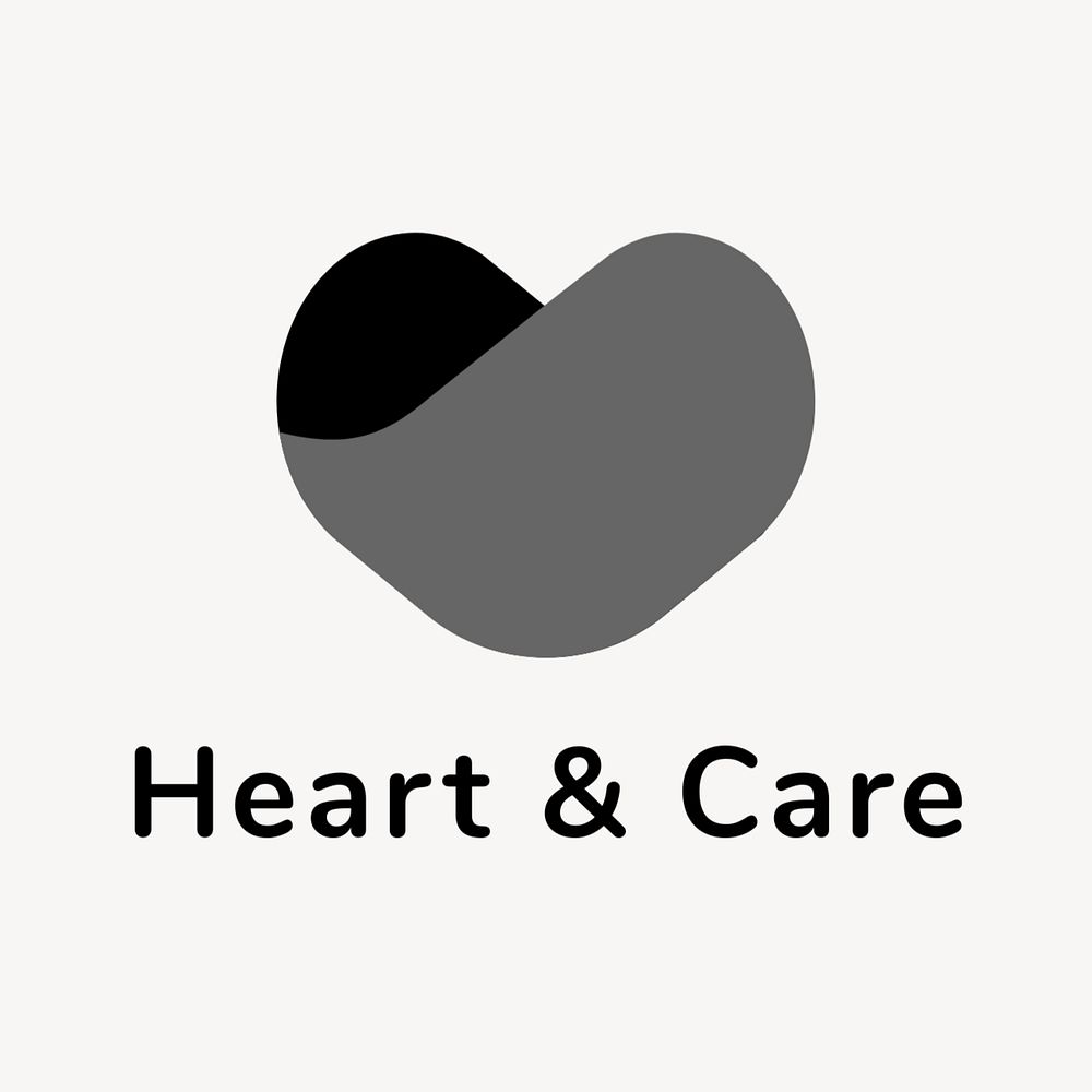 Healthcare business heart logo template, editable design