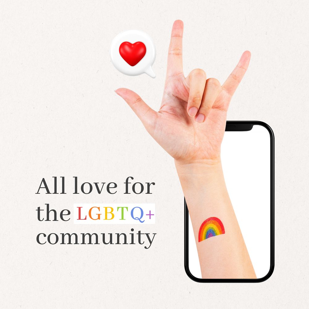 LGBTQ community Instagram post template, editable design