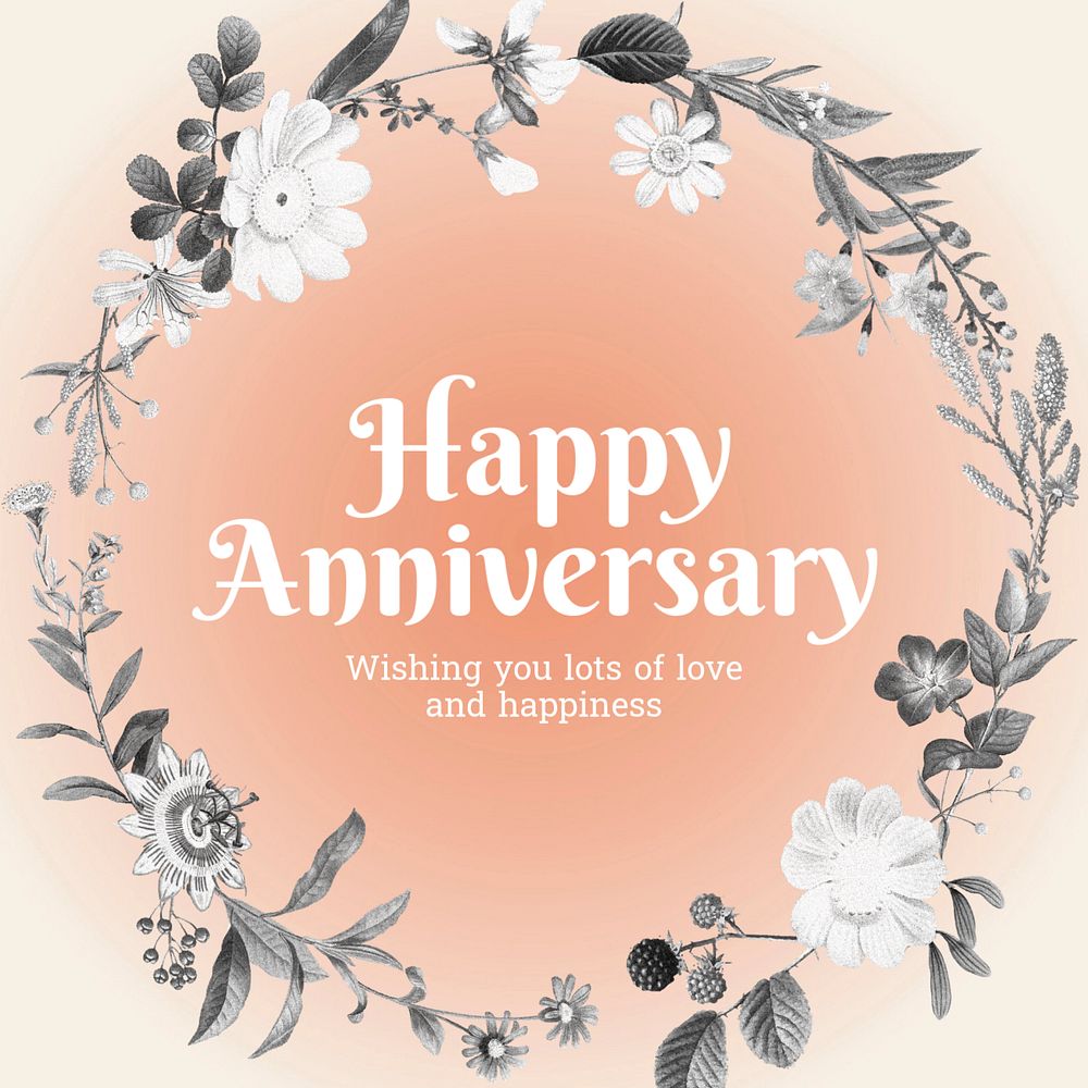 Happy anniversary Instagram post template, editable design