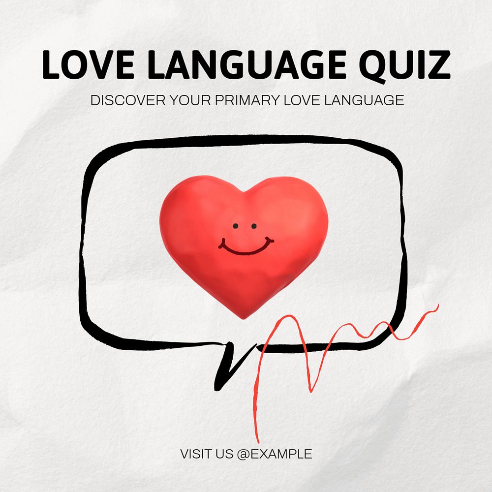 Love language Instagram post template, editable design