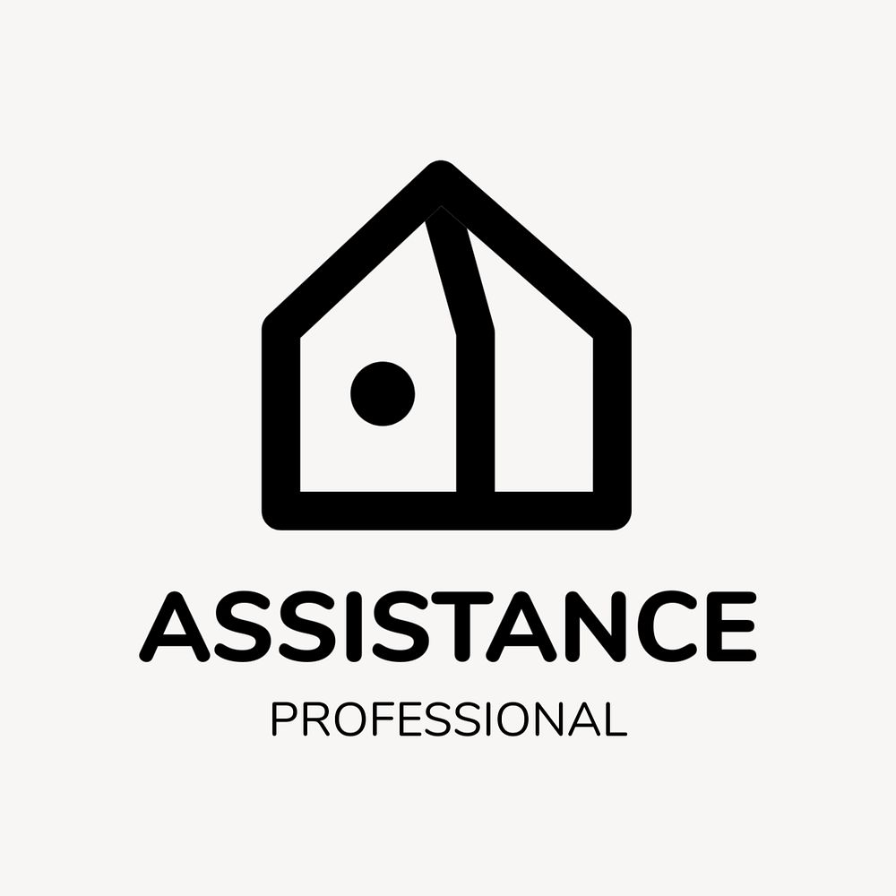 Professional assistance business logo template, editable design