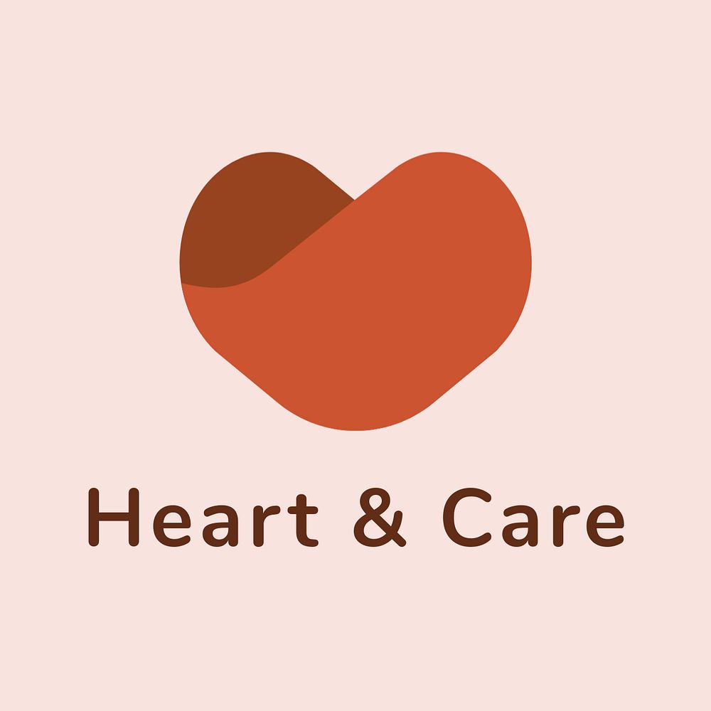 Healthcare business heart logo template, editable design