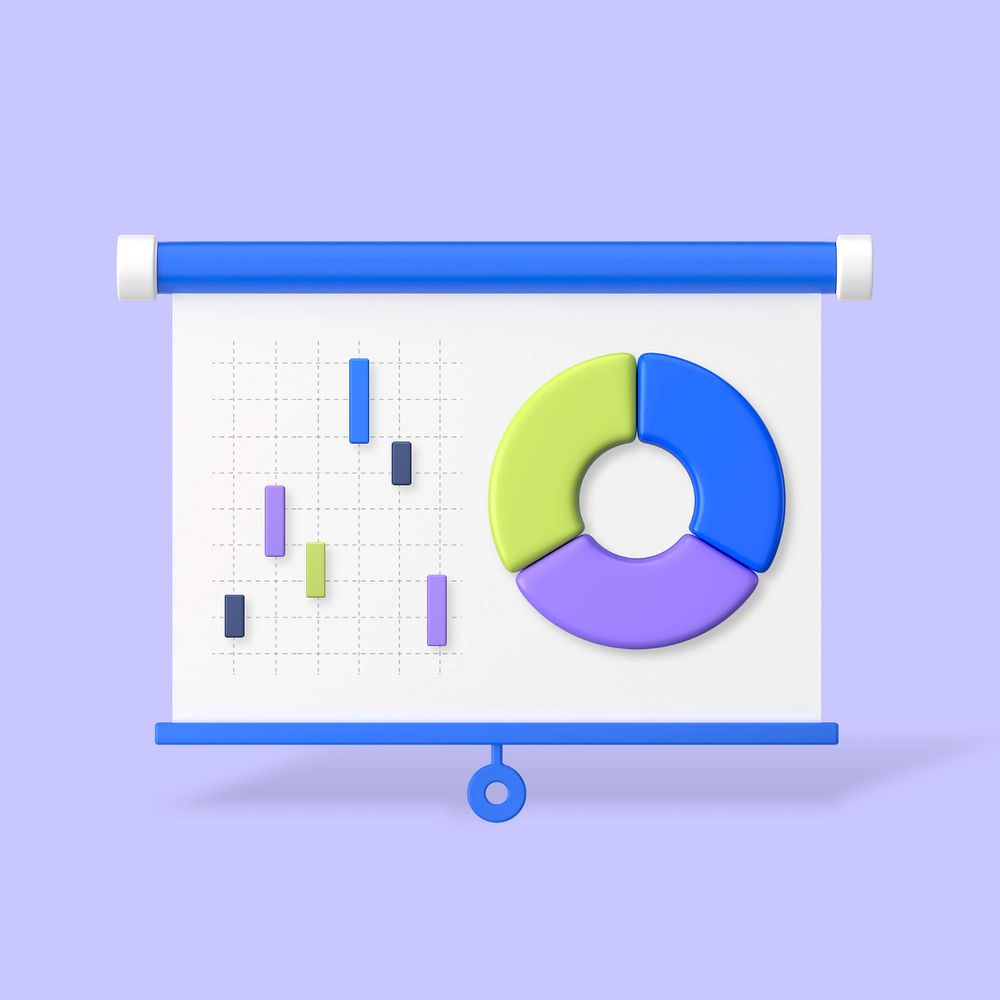 Market demographics presentation 3d graphic remix, customizable background & elements