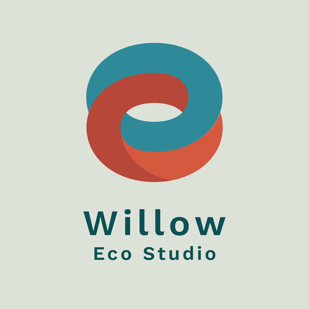 Eco studio business logo template, editable design