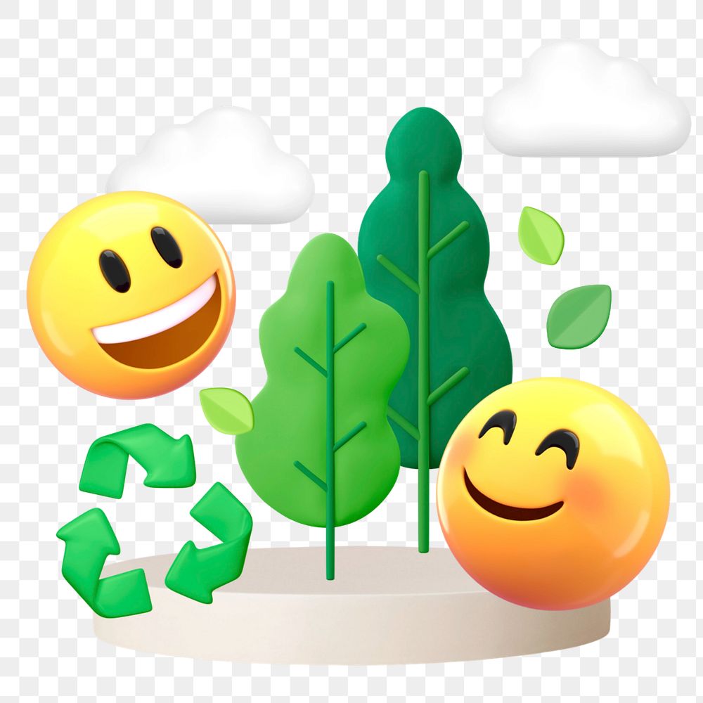 Eco-friendly emoticon 3D sticker