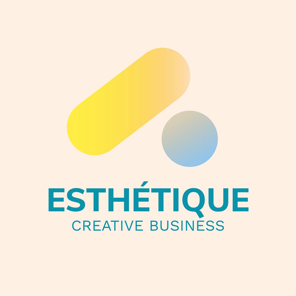 Pastel gradient business logo template, editable design