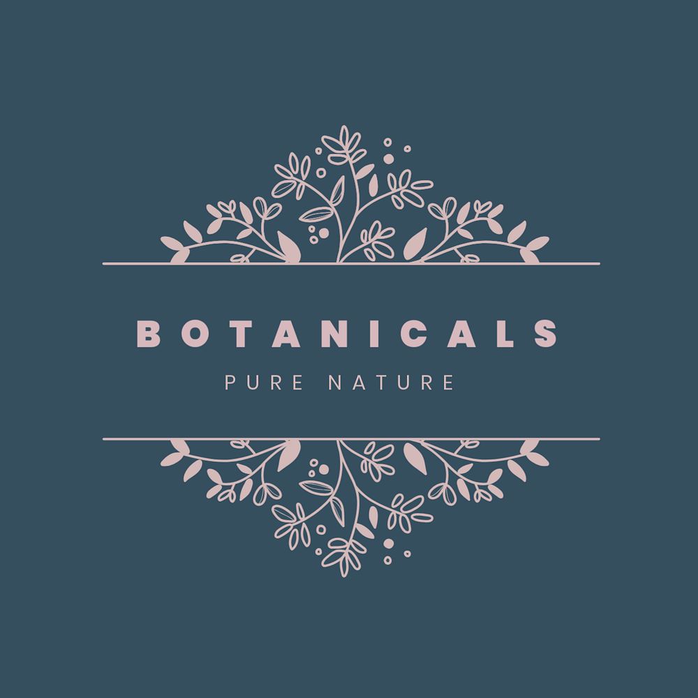 Aesthetic floral business logo template, botanical illustration