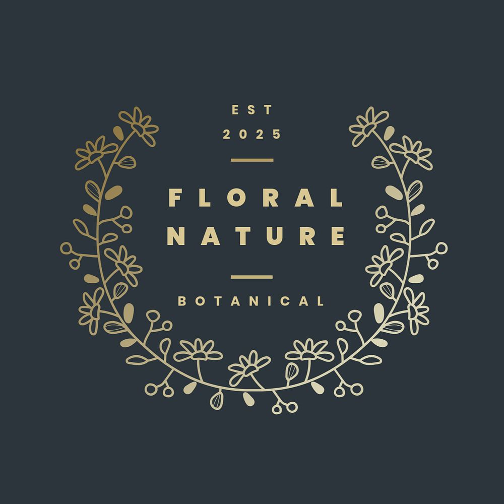 Wellness business logo template, floral editable design