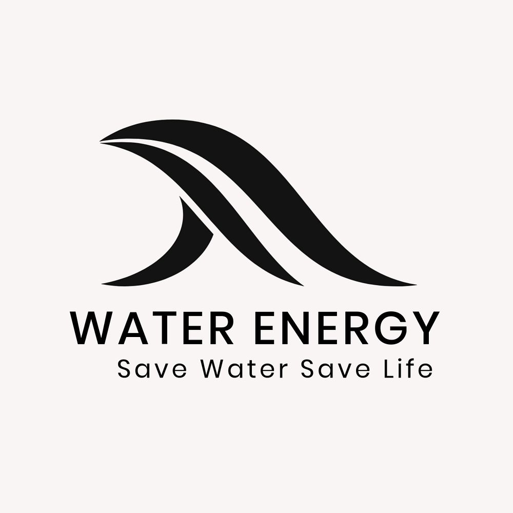 Water energy logo template, environmental business, editable design