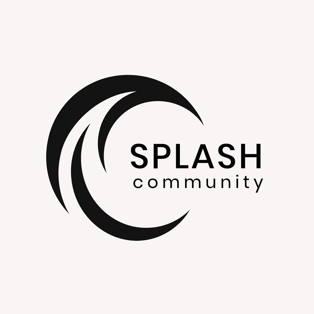 Water splash business logo template, professional simple flat design