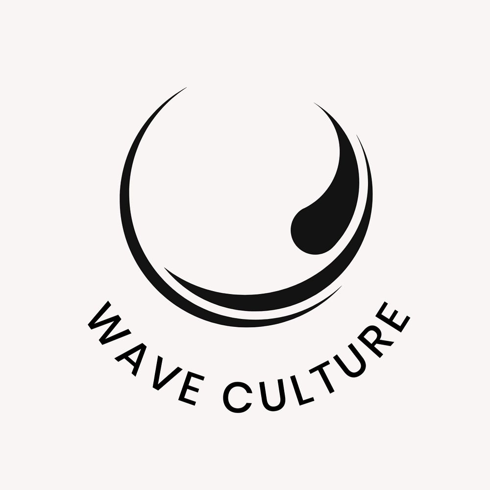 Wave culture business logo template, editable design