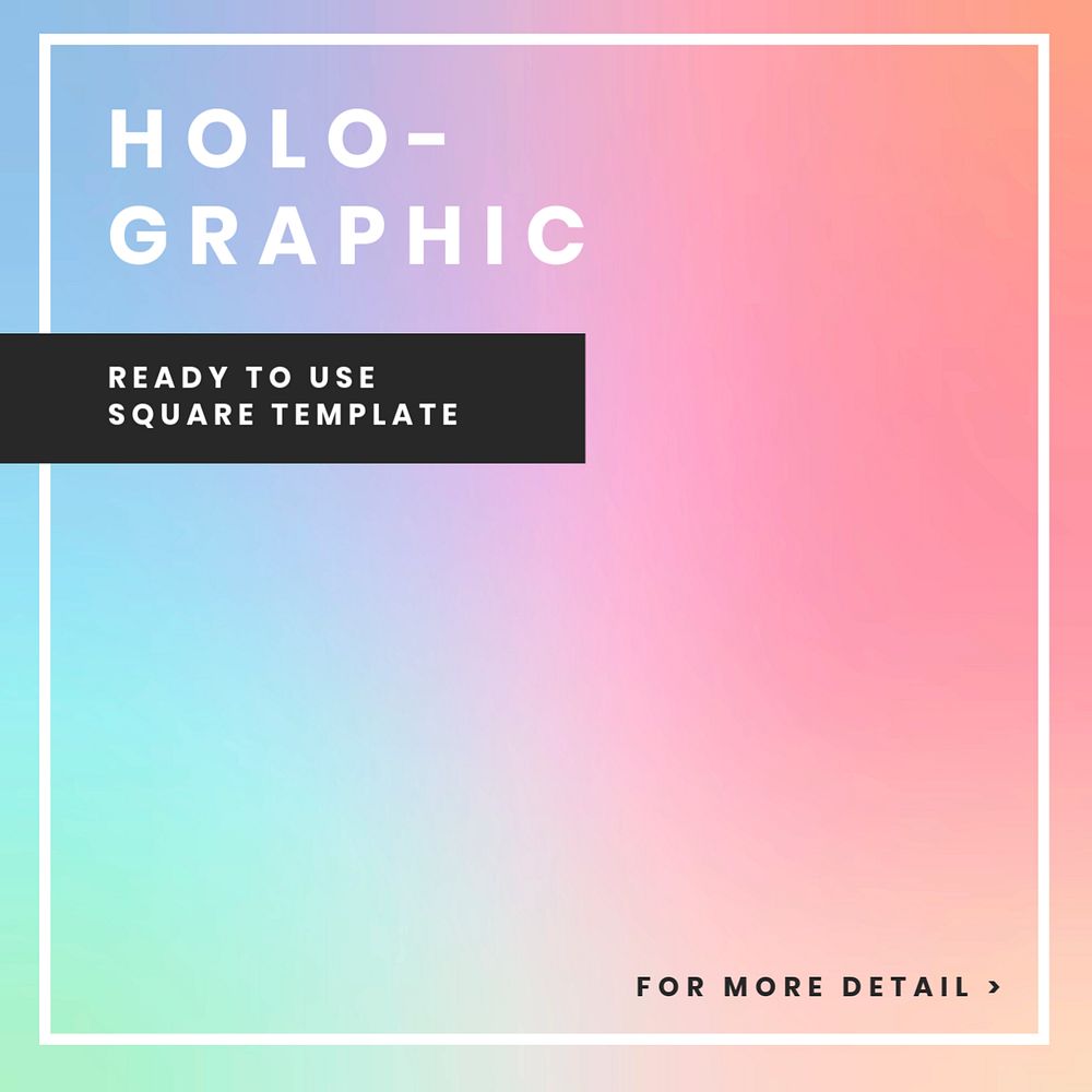 Holographic  Instagram post template, editable design