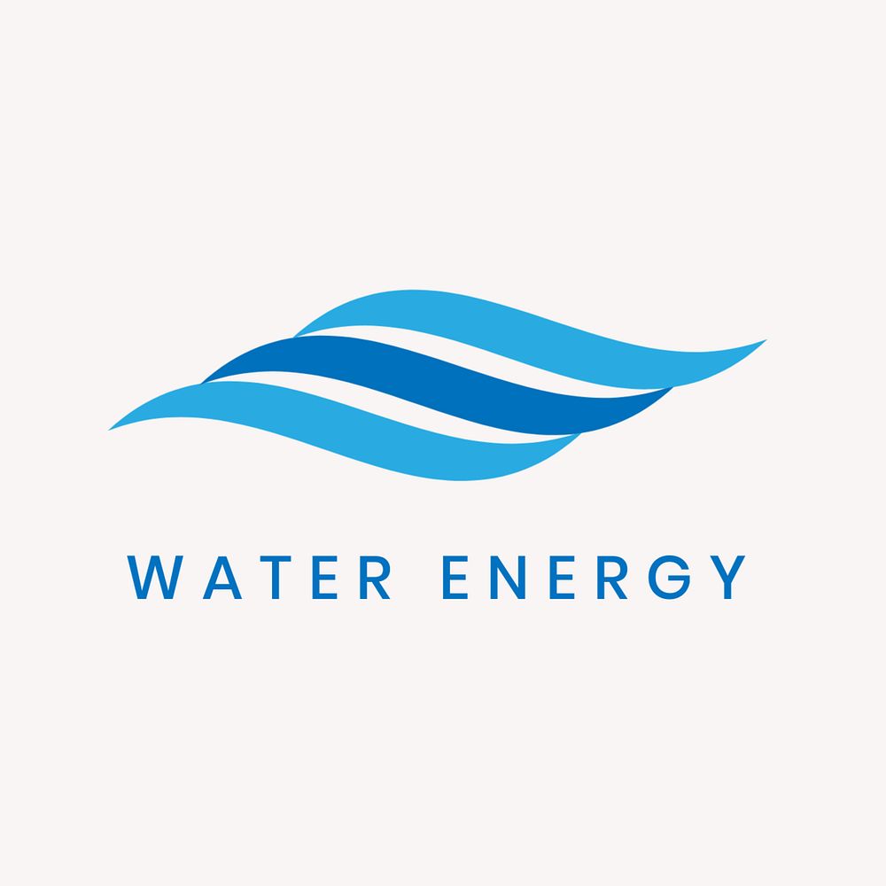 Water energy logo template, editable design