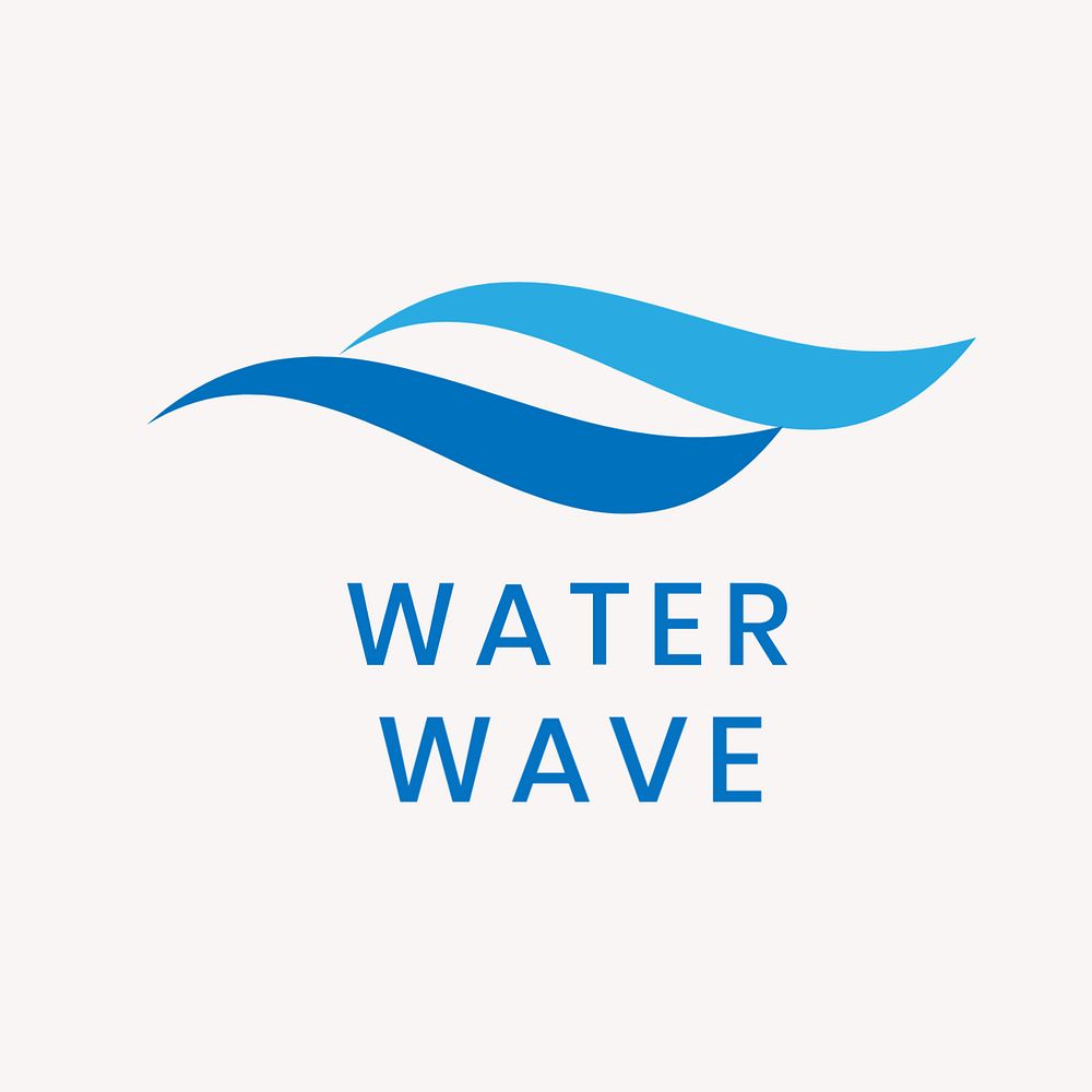 Water wave business logo template, modern editable design