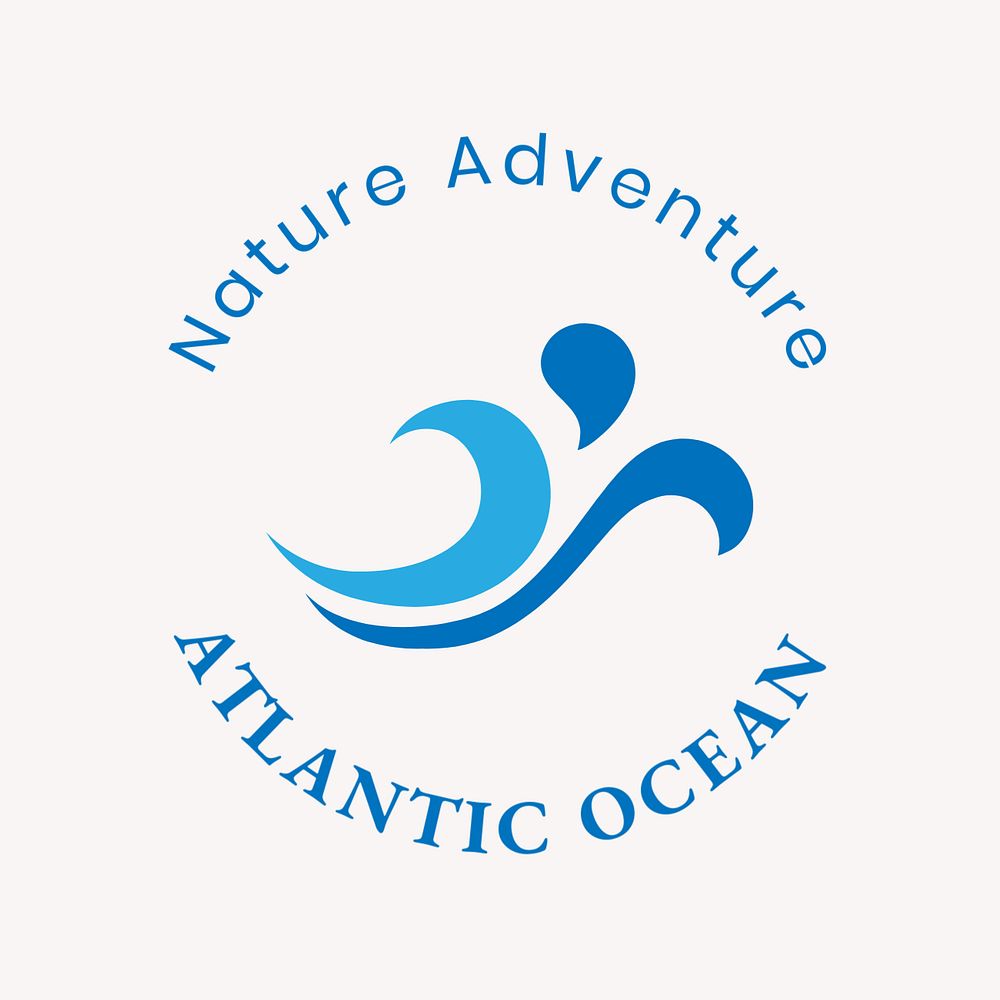 Atlantic ocean logo template, environmental business editable design