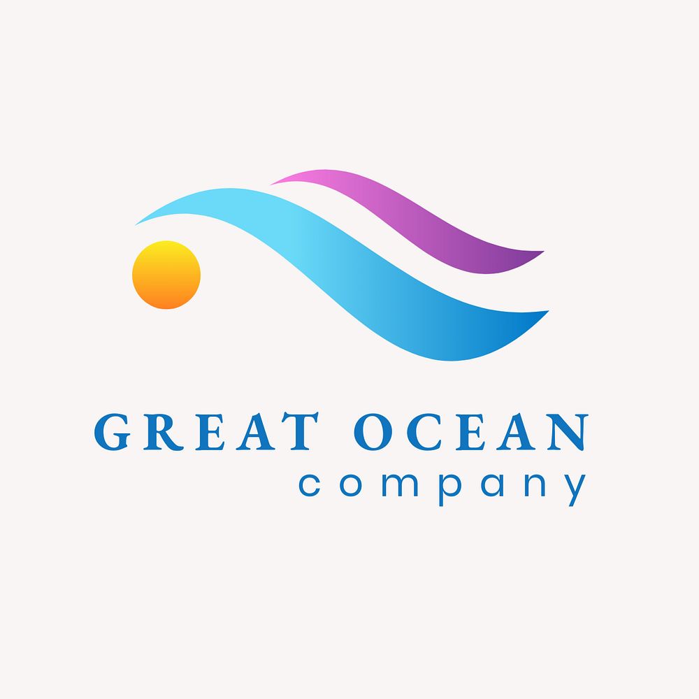 Environment business logo template, wave editable design