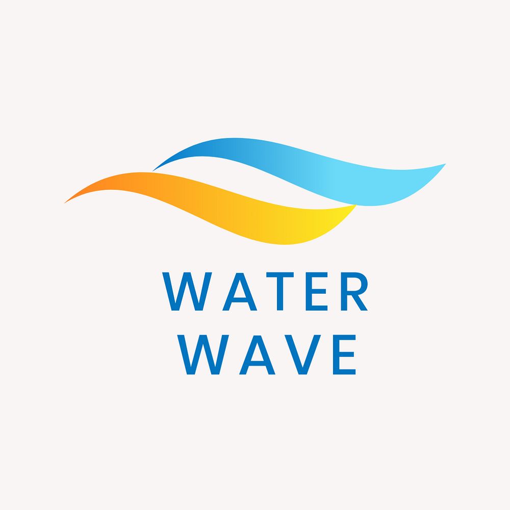 Water wave business logo template, modern editable design