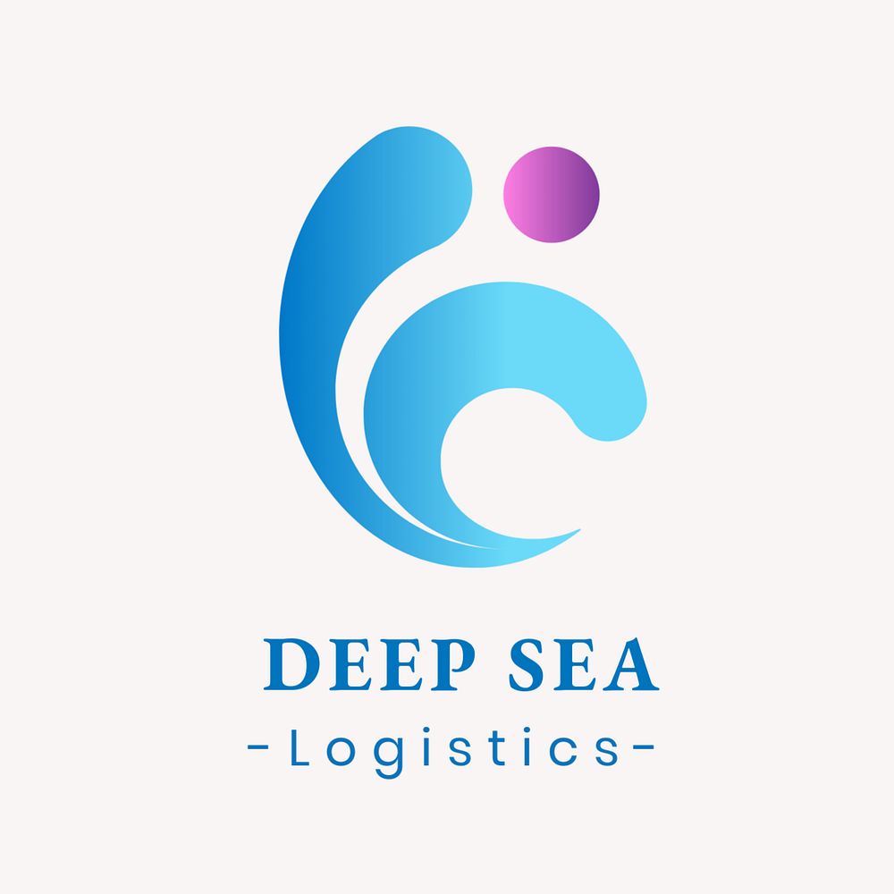 Logistics business logo template, wave editable design