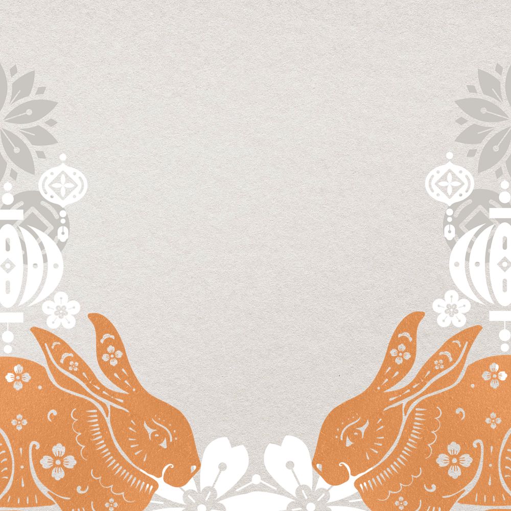 Festive Chinese rabbit background, New Year celebration, editable design