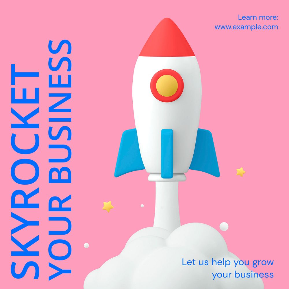 Skyrocket your business Instagram ad template, editable social media post design