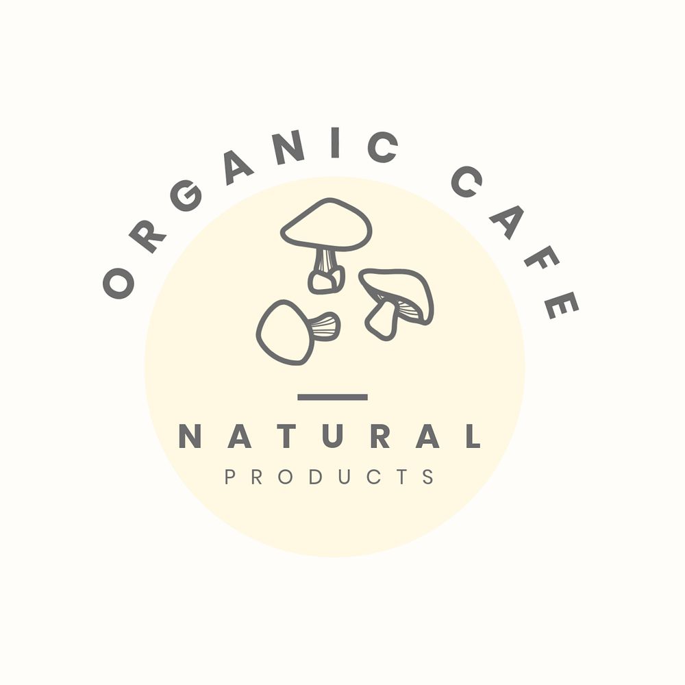 Organic cafe business logo template, editable professional design for organic branding