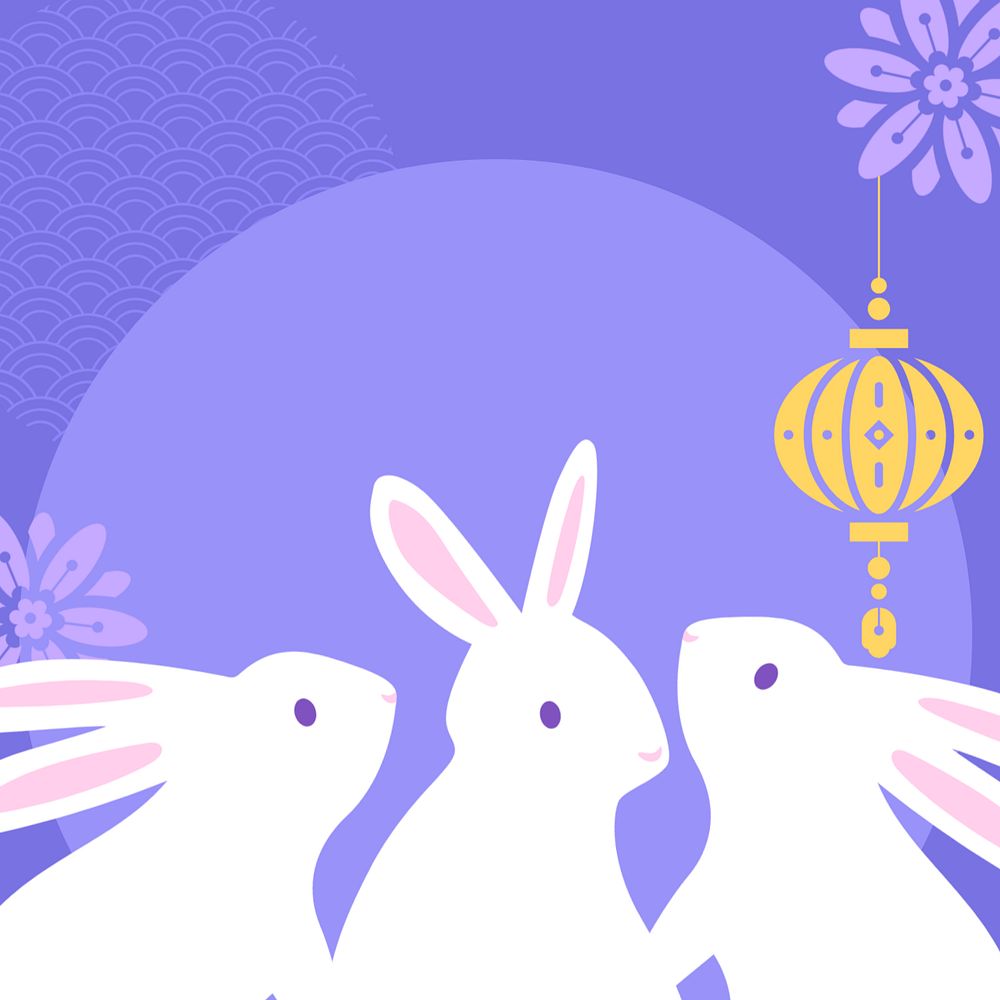 Year of Rabbit background, animal zodiac sign, editable design