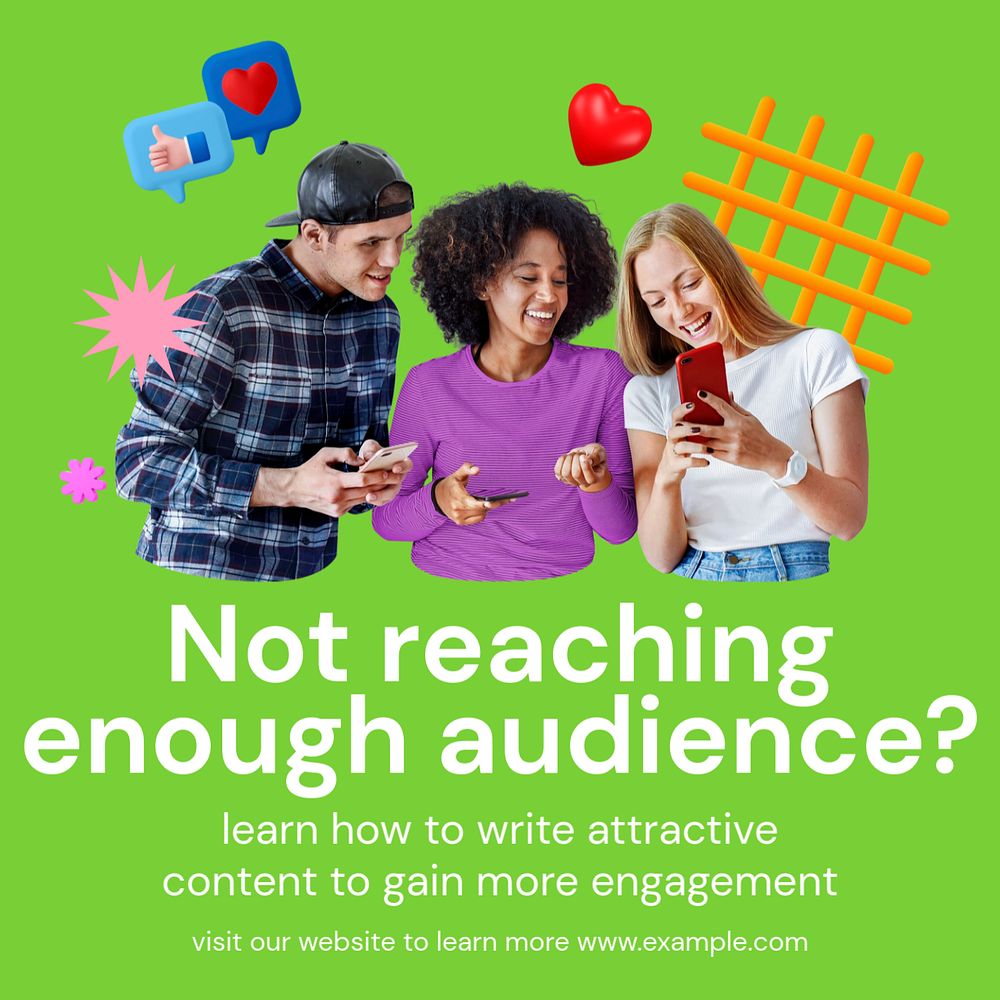 Audience engagement Instagram ad template, editable social media post design