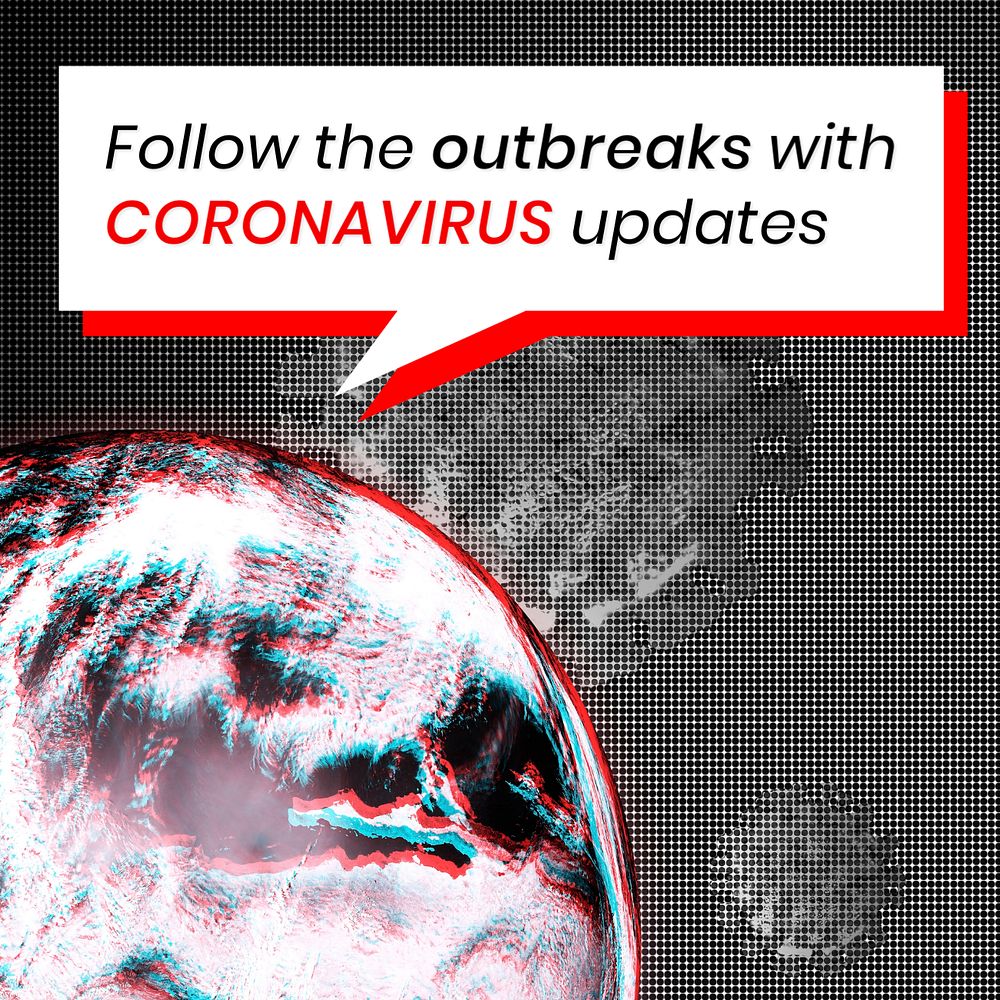 Coronavirus update Instagram post template, editable design