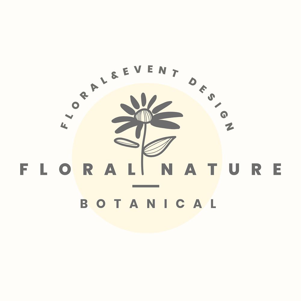 Flower business logo template, editable aesthetic design