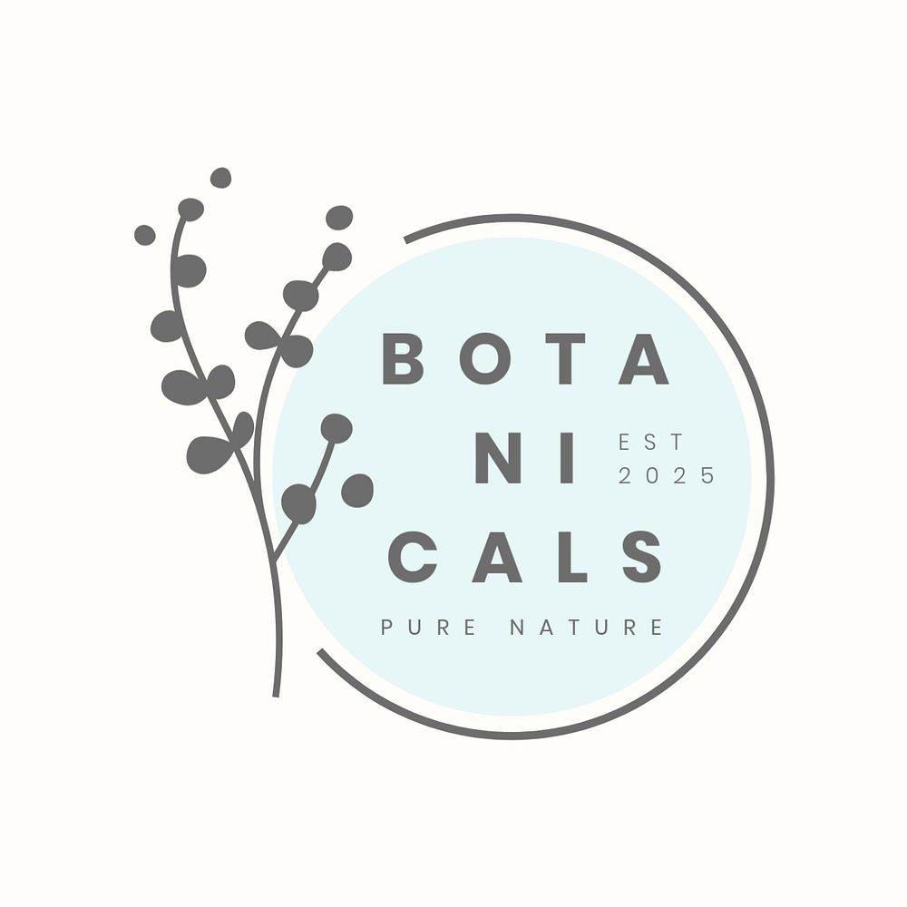 Botanical business logo template, editable organic design 