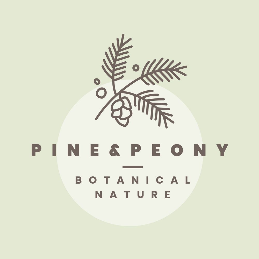 Organic botanical logo editable template, leaf illustration for business