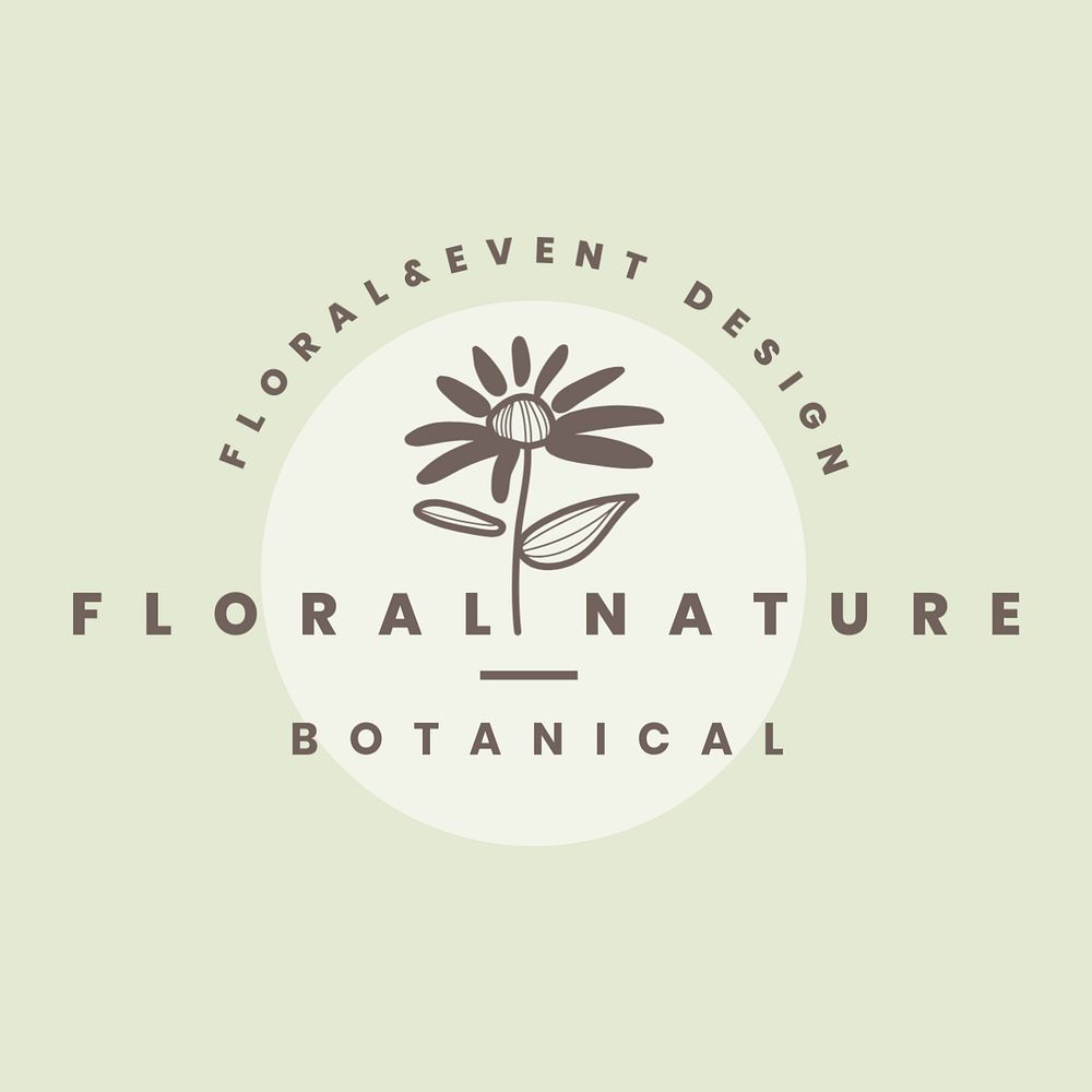 Flower business editable logo template, aesthetic design