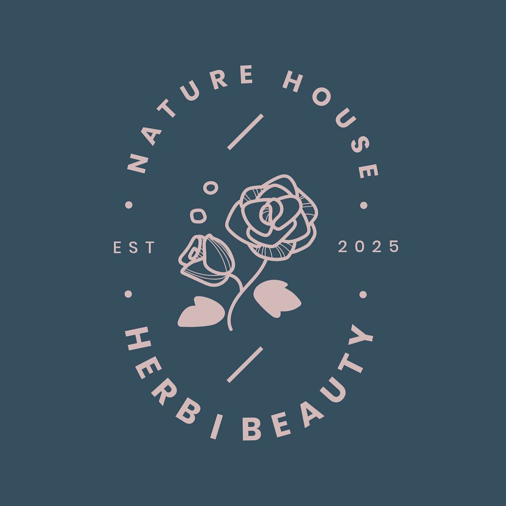 Rose business logo editable template, flower design for beauty brands