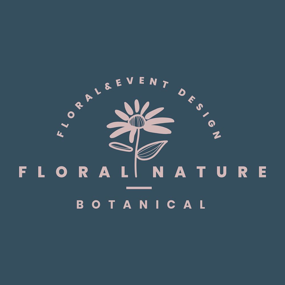 Flower business editable logo template, aesthetic design