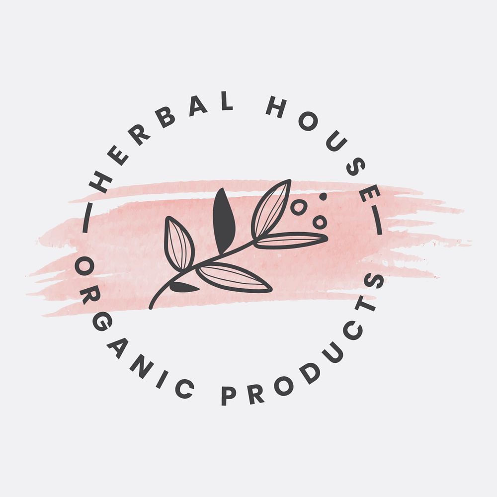 Leaf business logo template, editable organic product branding