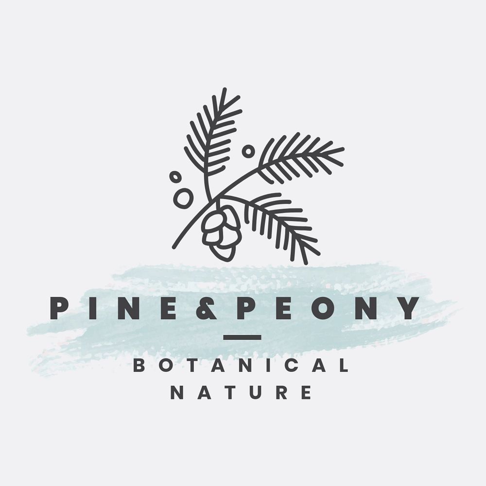 Organic botanical logo template, editable leaf illustration for business