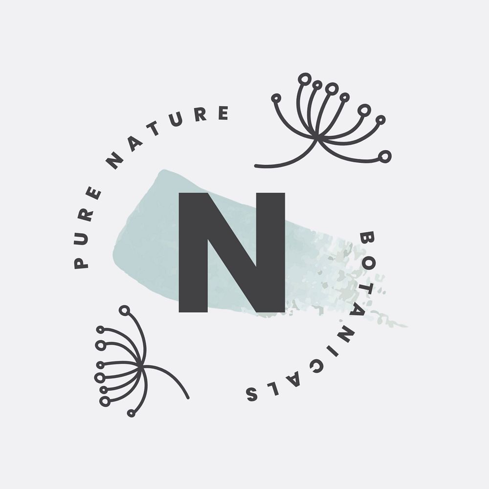 Minimal botanical logo template, editable organic business