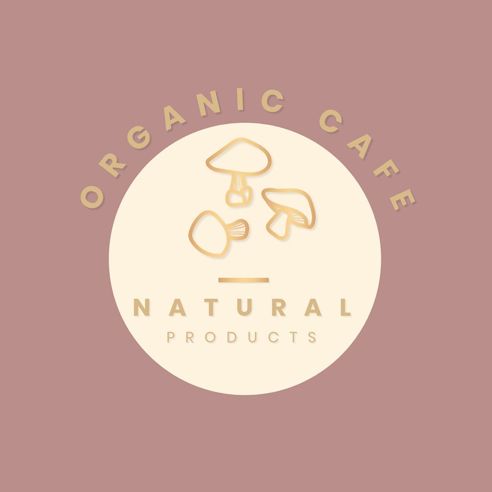 Organic cafe business logo template, editable professional design for organic branding