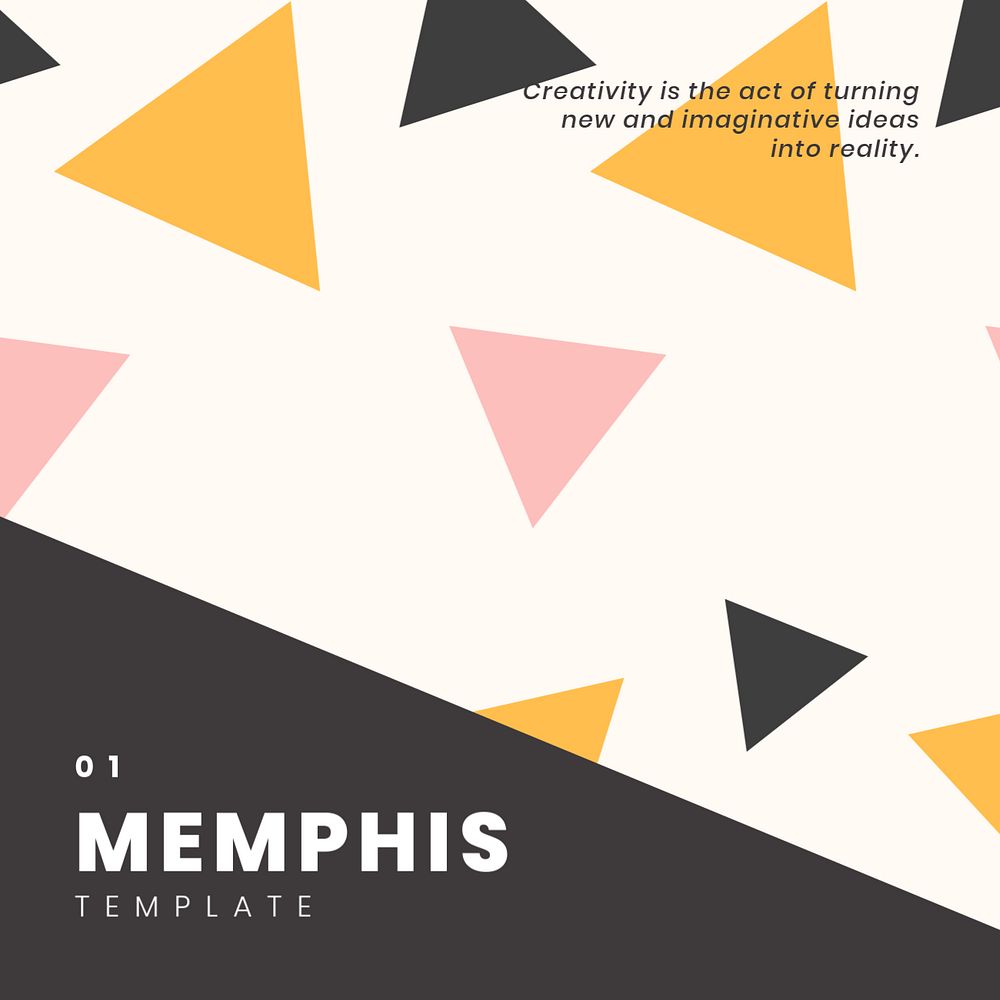 Memphis Facebook post template, editable design