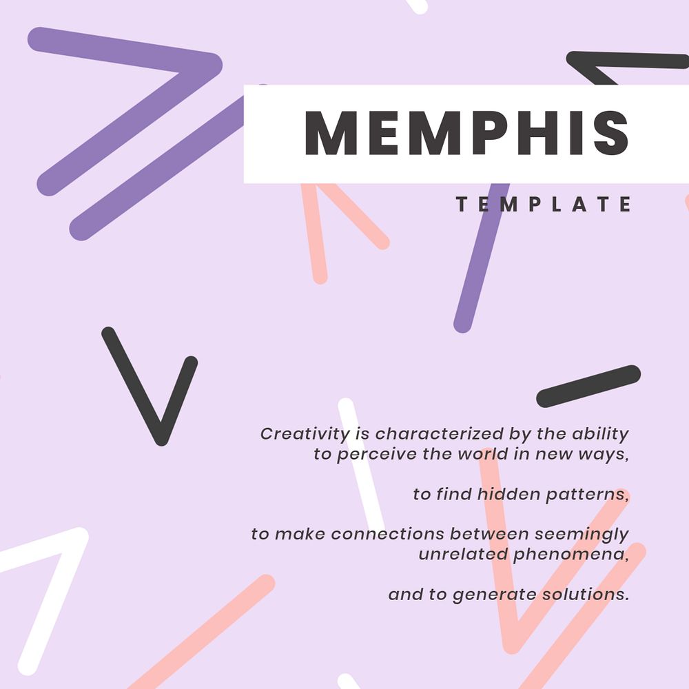 Cute memphis Instagram post template, editable design