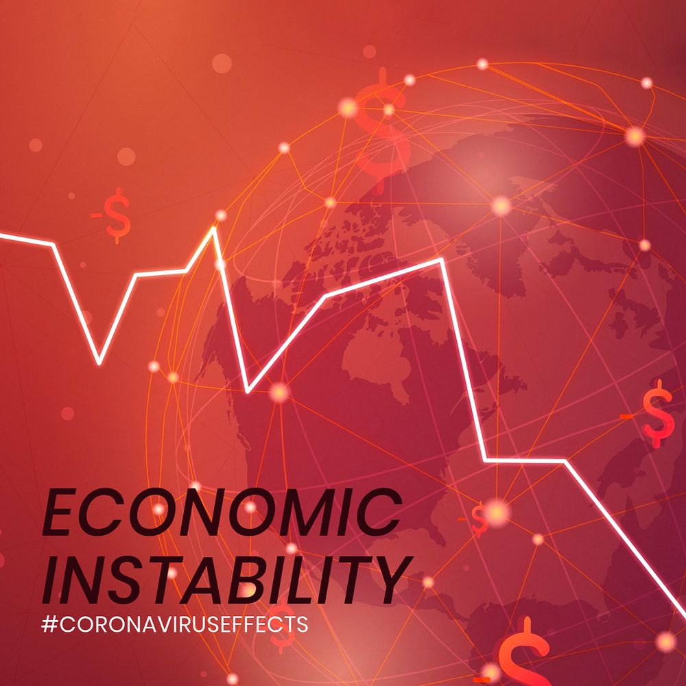 Economic instability Instagram post template, editable design