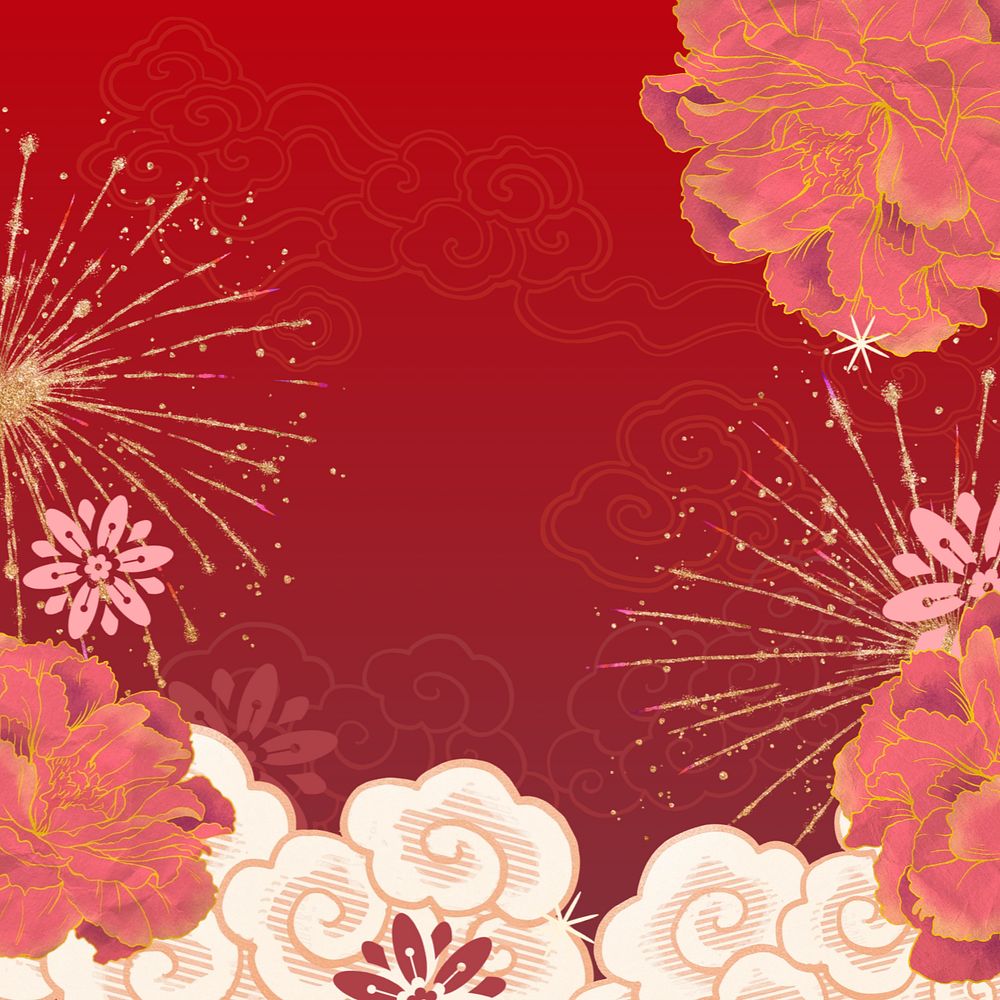 Festive Chinese fireworks background, New Year celebration, editable design